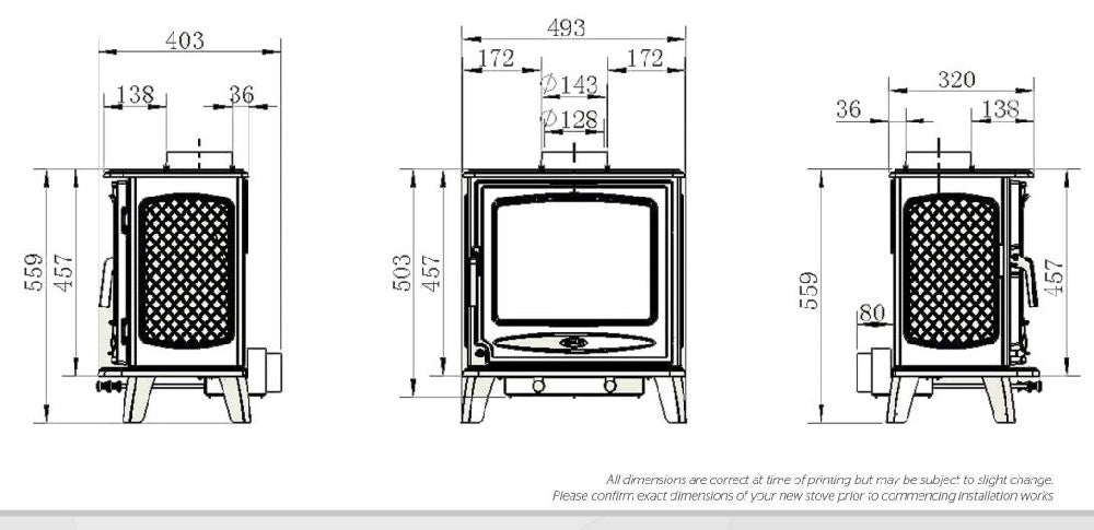 Henley Ascot 7kw - Non-Boiler Stove, Free Standing, Solid Fuel, 7 Kw, Matt, Black, External Air, Passive