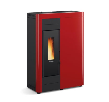 Extraflame Virna Idro - Boiler, Pellet Stove - White/Red - 15.6 KW